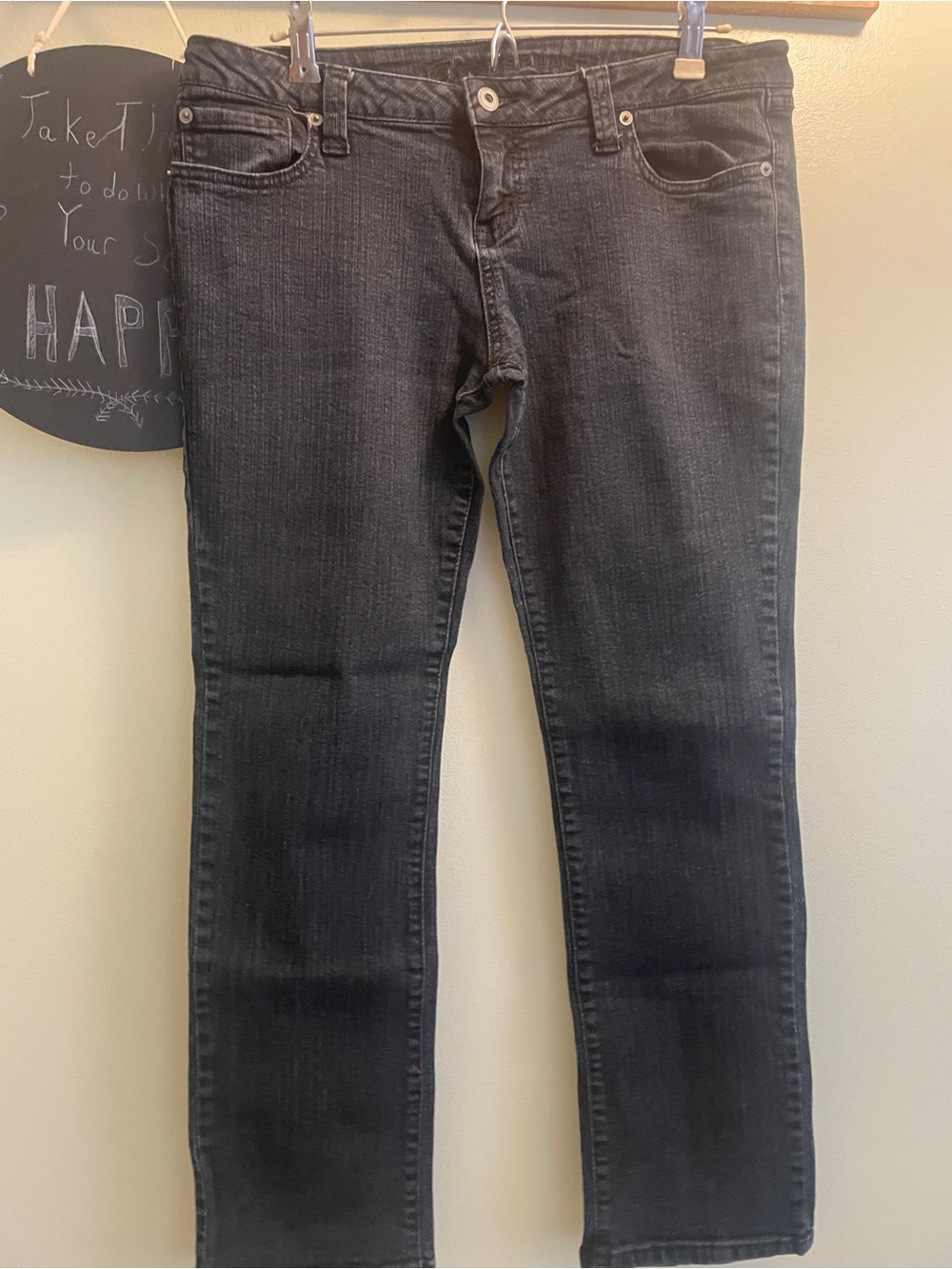 Blue Asphalt Women's Black Straight-Leg Jeans